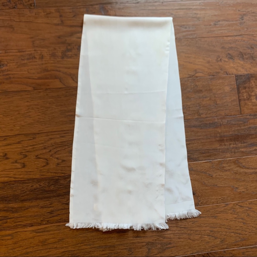 Elegant White Satin Scarf